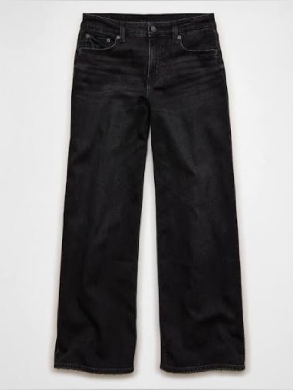 AE Low Rise Baggy Wide-Leg Jean washed black size 00 short